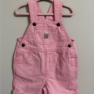Carhartt Kids Pink Striped Overalls
